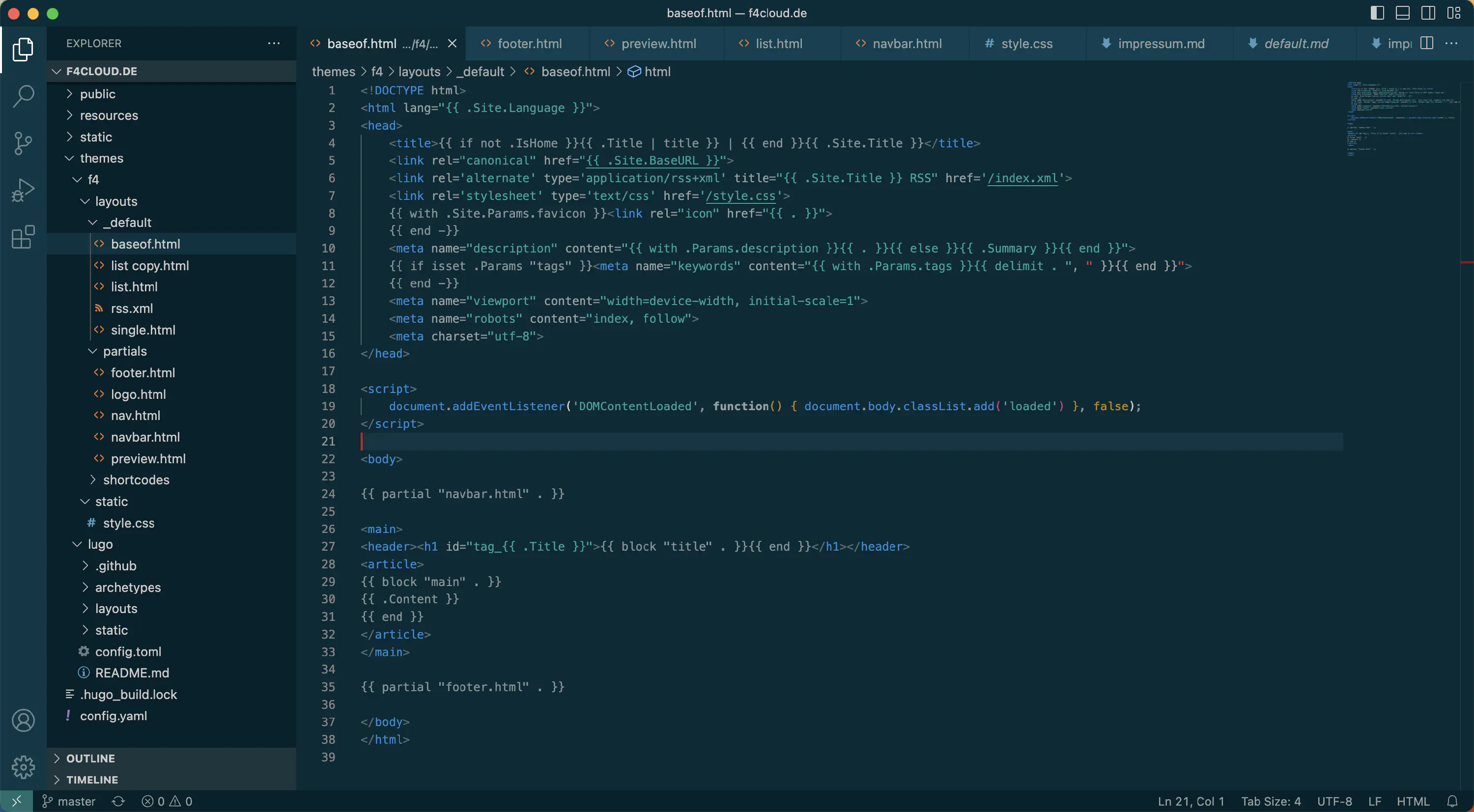 Screenshot of VSCode